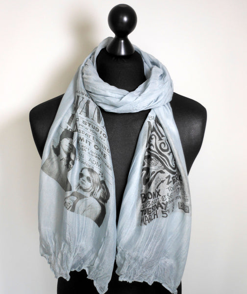 Nirvana inspired scarf with poster prints