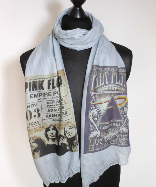 Pink Floyd inspired scarf with poster prints