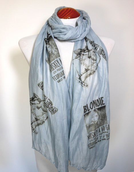 Blondie inspired long scarf with poster prints