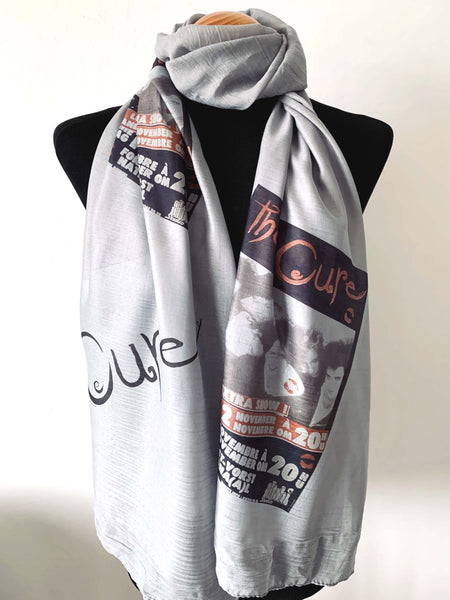 The Cure inspired scarf with poster prints