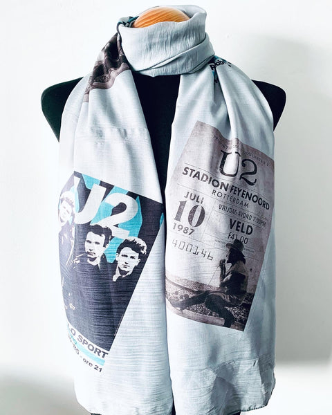 U2 inspired scarf with poster prints